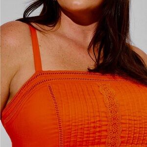 Women's orange Lace Trim Camisole